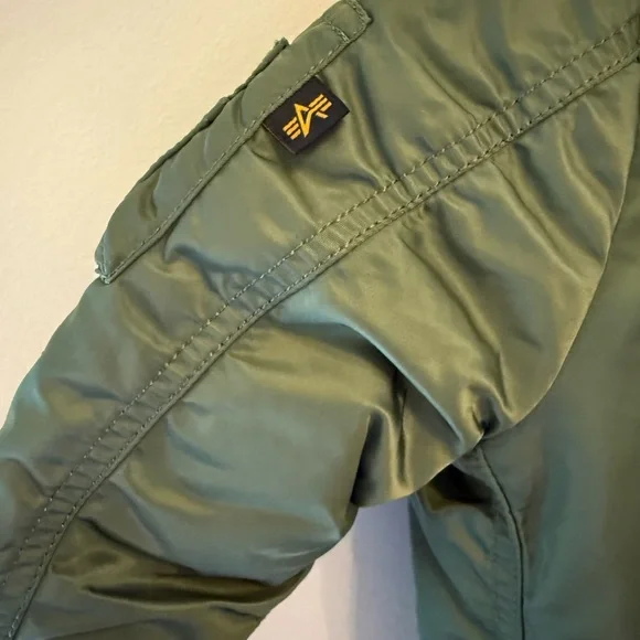 Alpha Industries Kids Bomber Jacket  USAF MA-1 Flyer Sage Green 3T NWOT - Picture 9 of 15